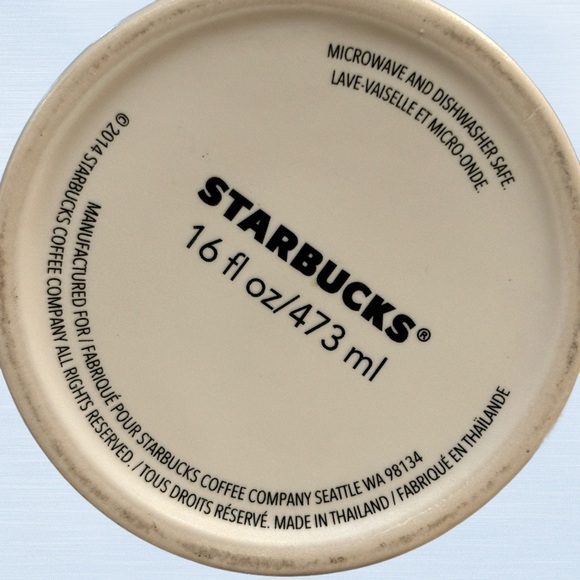 Starbucks White Red Stars 2014 Coffee Cup Mug Mermaid Logo 16oz - Picture 4 of 4